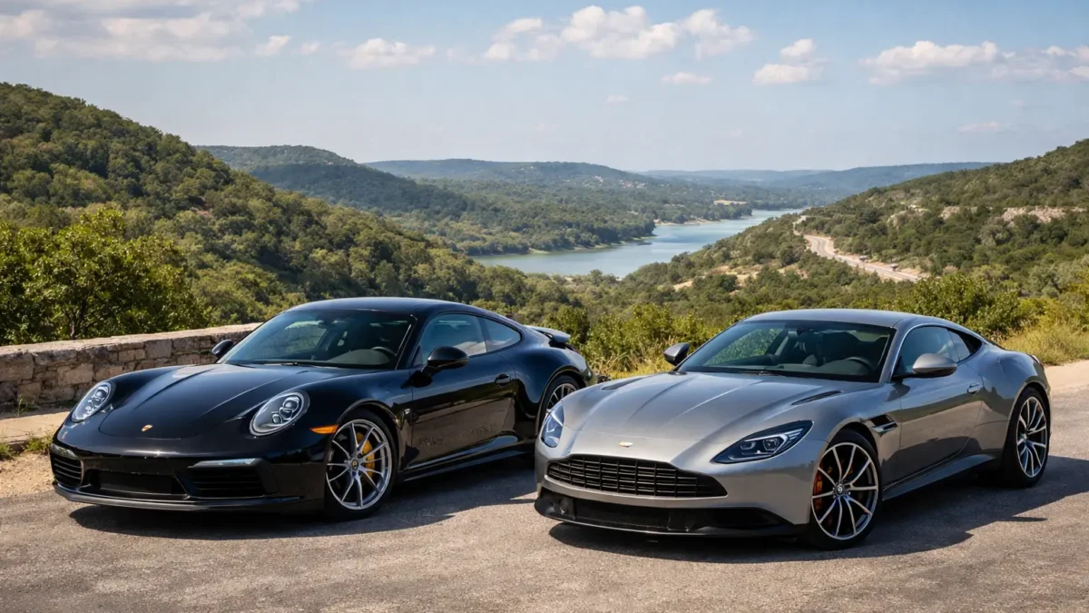 Porsche or Aston Martin Rental for Hill Country