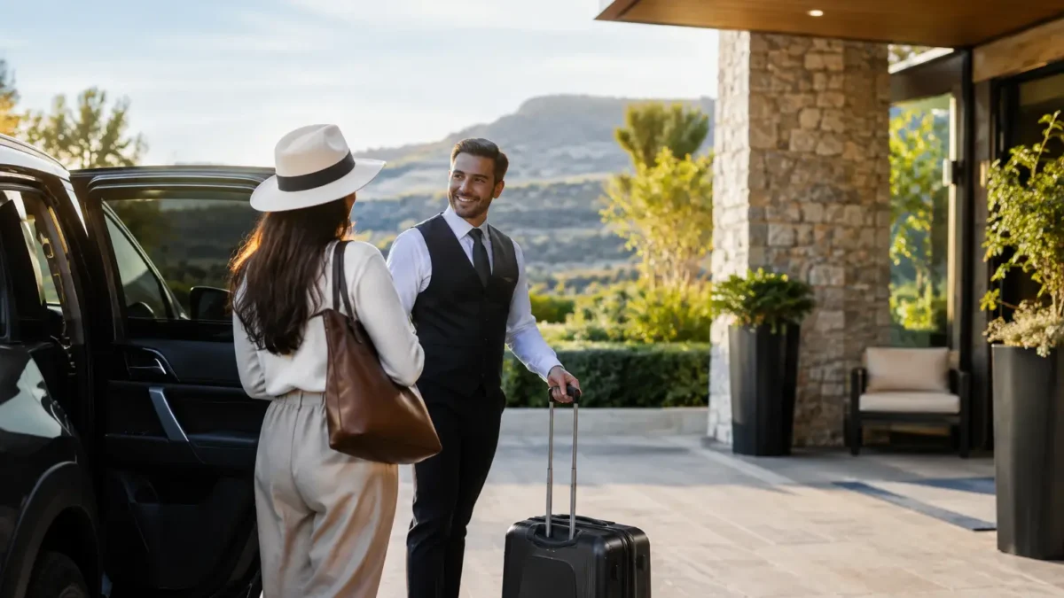 Hotel Arrival Examples for a Grand Hill Country Stay